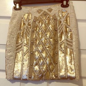 Chelsea & Violet Rose Gold Mini Skirt